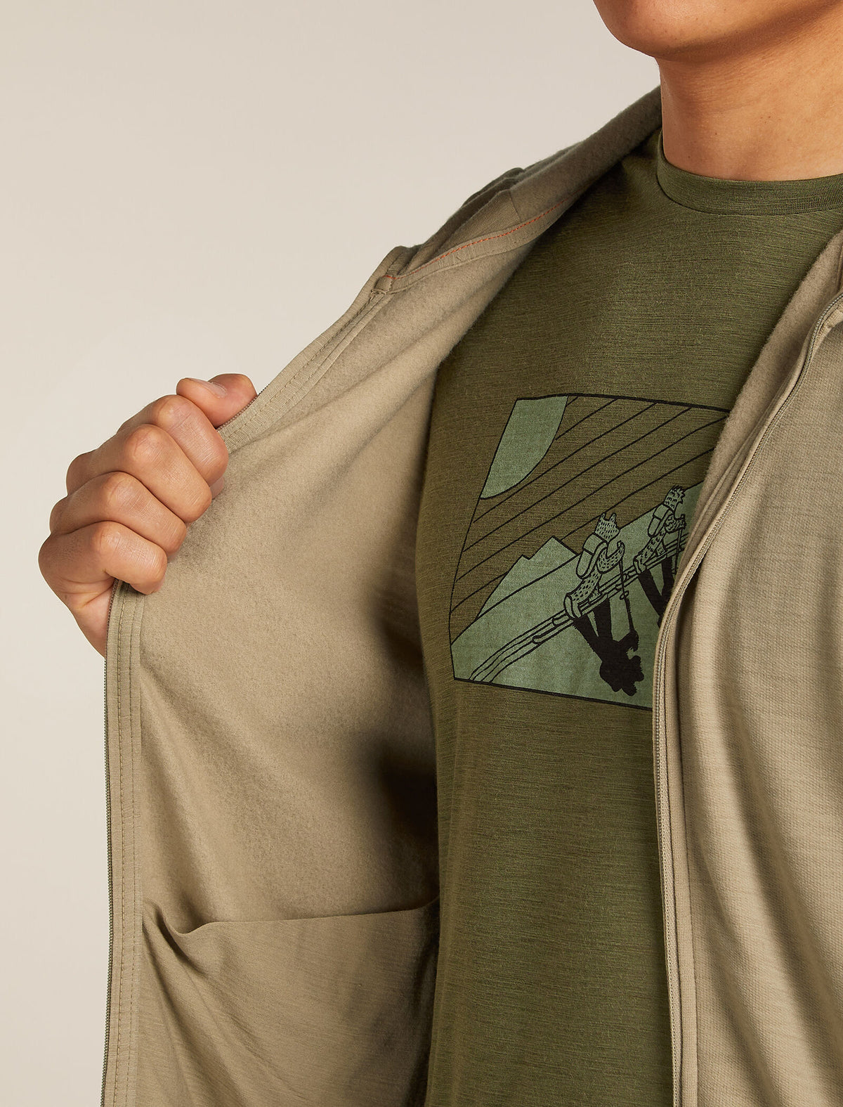 Men's Merino 360 Realfleece™ Elemental Long Sleeve Zip Hoodie Flagstone - 8