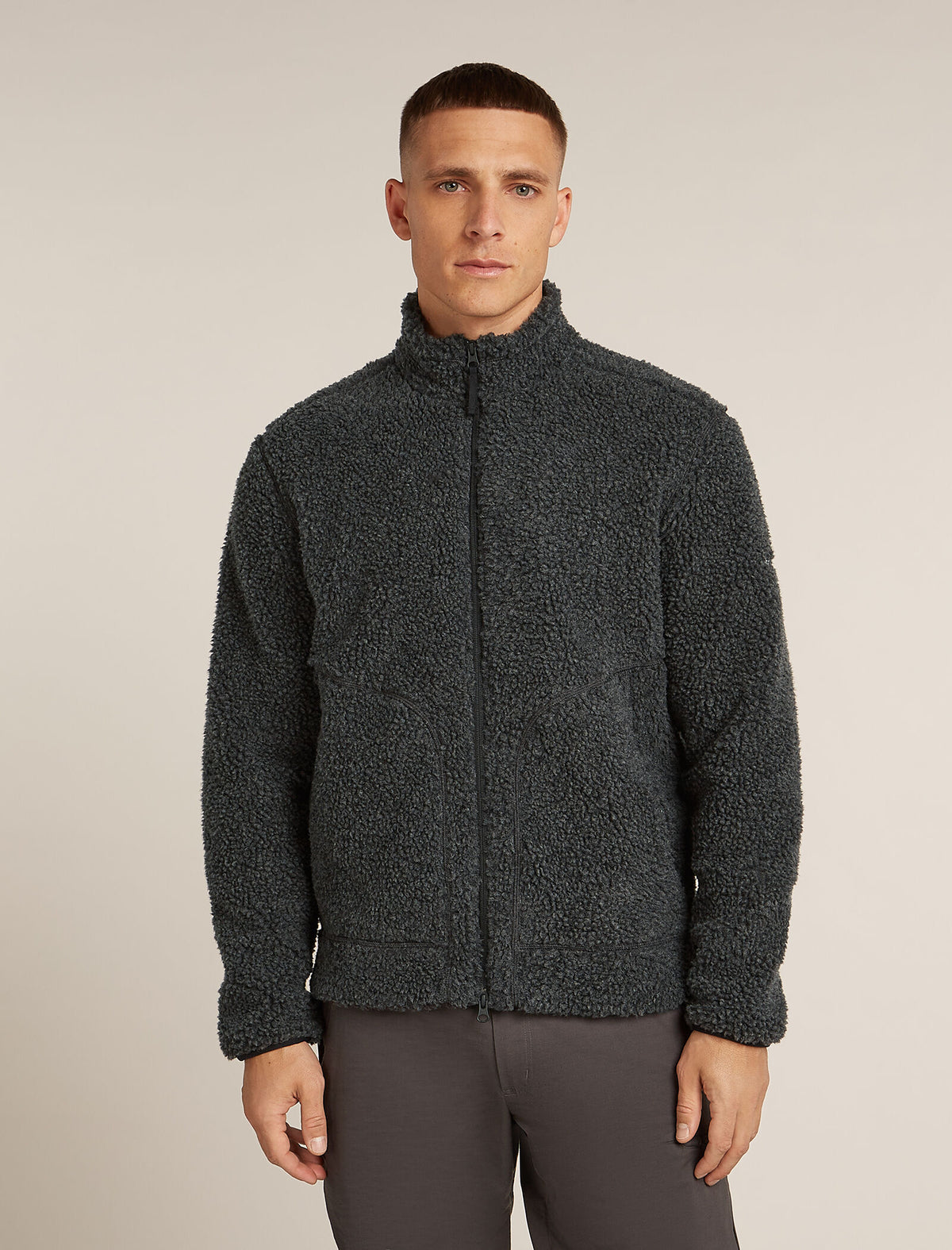 Men's Merino Blend 960 RealFleece™ High Pile Long Sleeve Zip Jacket Jet Heather/Black - 1
