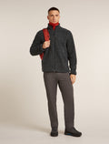 Men's Merino Blend 960 RealFleece™ High Pile Long Sleeve Zip Jacket Jet Heather/Black - 4