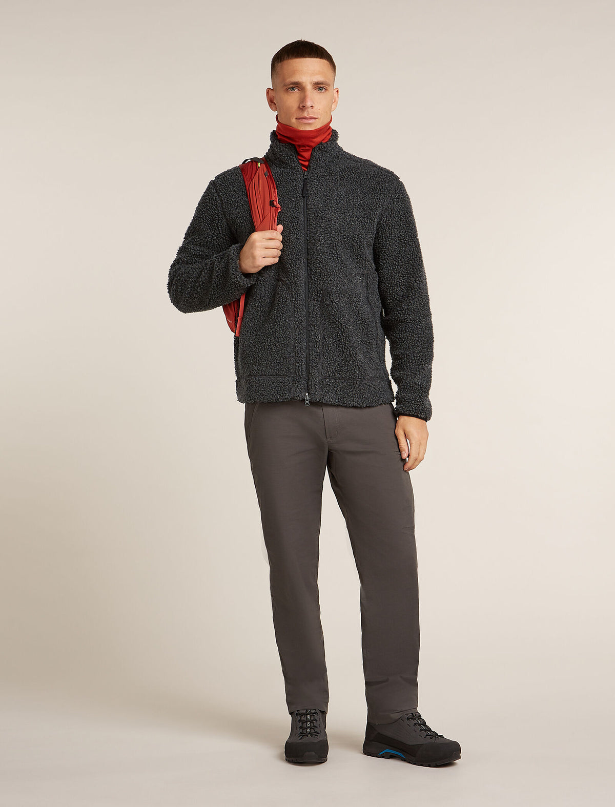 Men's Merino Blend 960 RealFleece™ High Pile Long Sleeve Zip Jacket Jet Heather/Black - 4