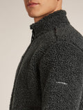 Men's Merino Blend 960 RealFleece™ High Pile Long Sleeve Zip Jacket Jet Heather/Black - 5