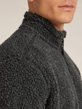 Men's Merino Blend 960 RealFleece™ High Pile Long Sleeve Zip Jacket Jet Heather/Black - 9