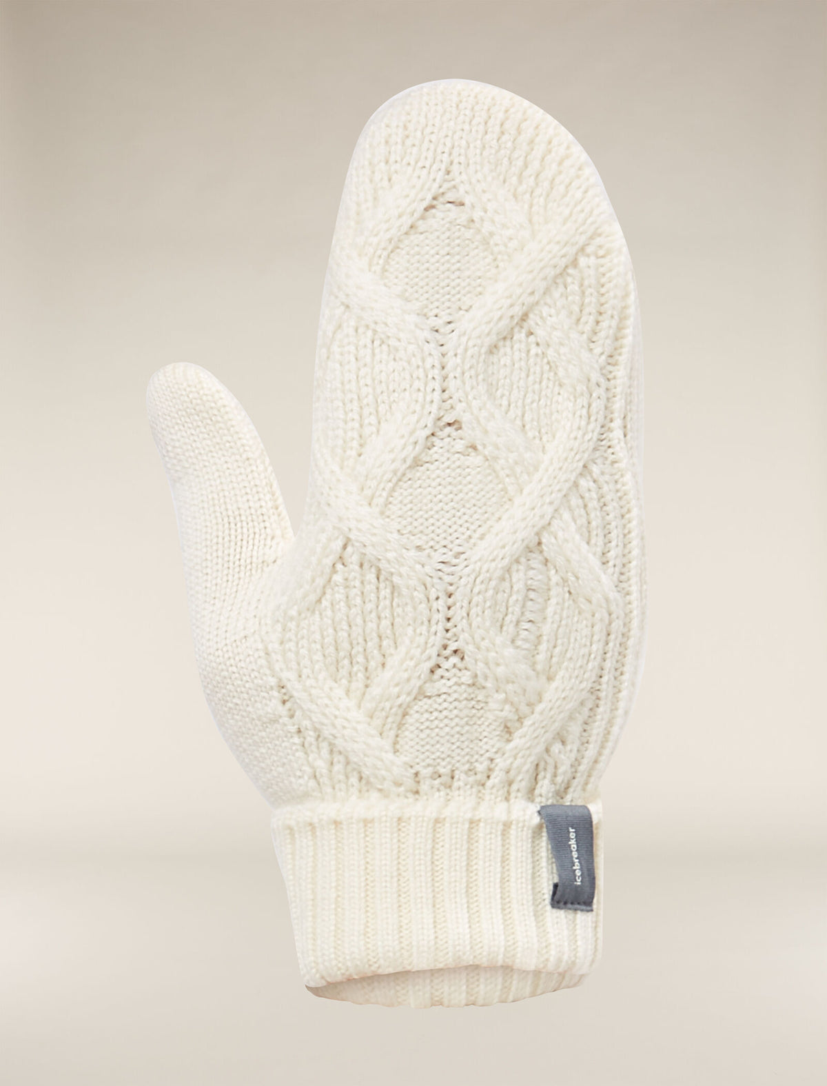 Unisex Merino Cable Knit Mittens Undyed - 7