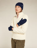 Unisex Merino Cable Knit Mittens Midnight Navy/Royal Navy - 2