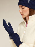 Unisex Merino Cable Knit Mittens Midnight Navy/Royal Navy - 6