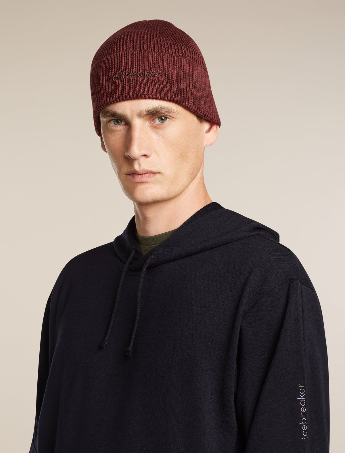 Unisex Merino All Day Toque Beanie Port/Bittersweet - 1