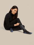 Women's Merino Ski+ Light Over The Calf Socks Black/Dawn - 2