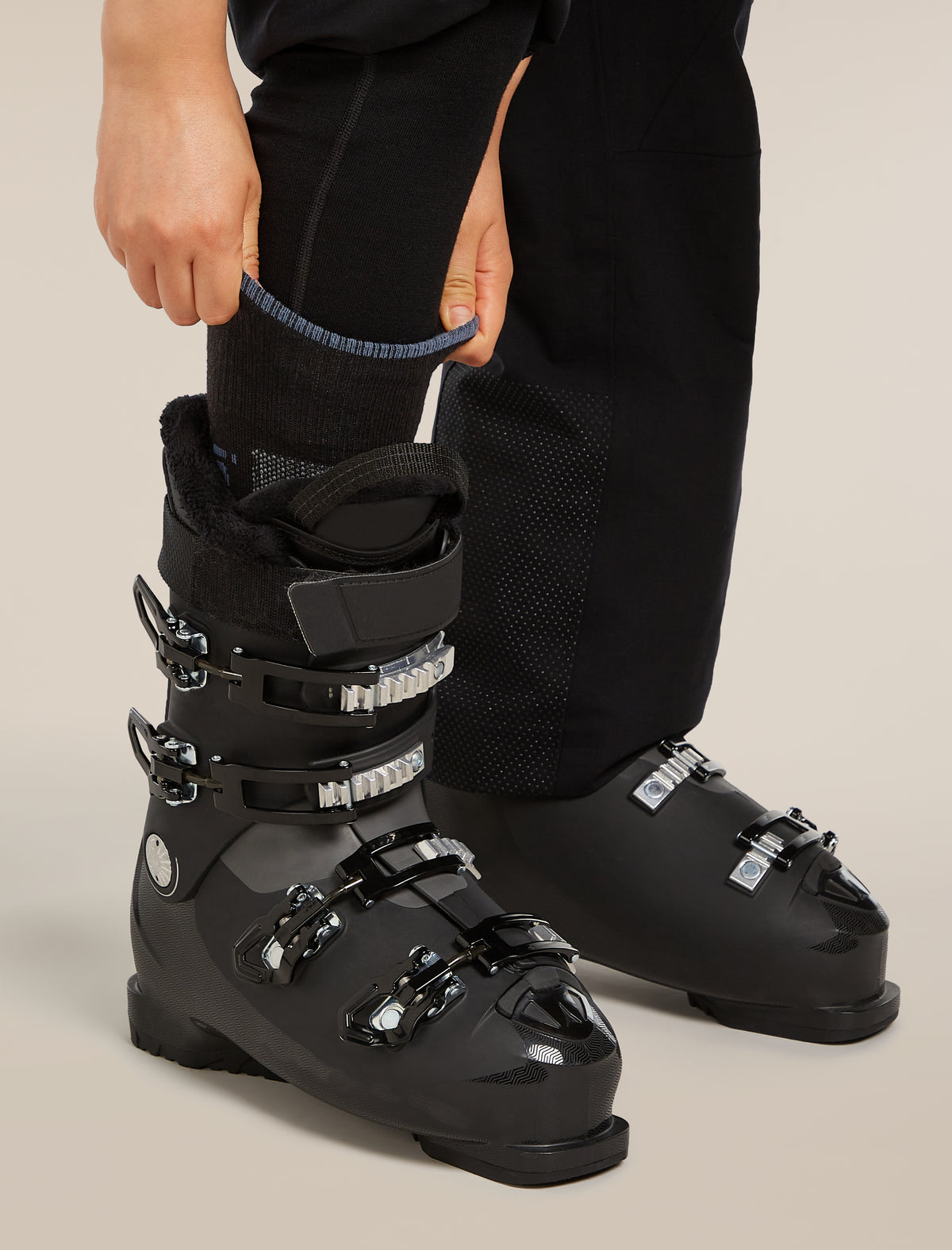Women's Merino Ski+ Light Over The Calf Socks Black/Dawn - 3