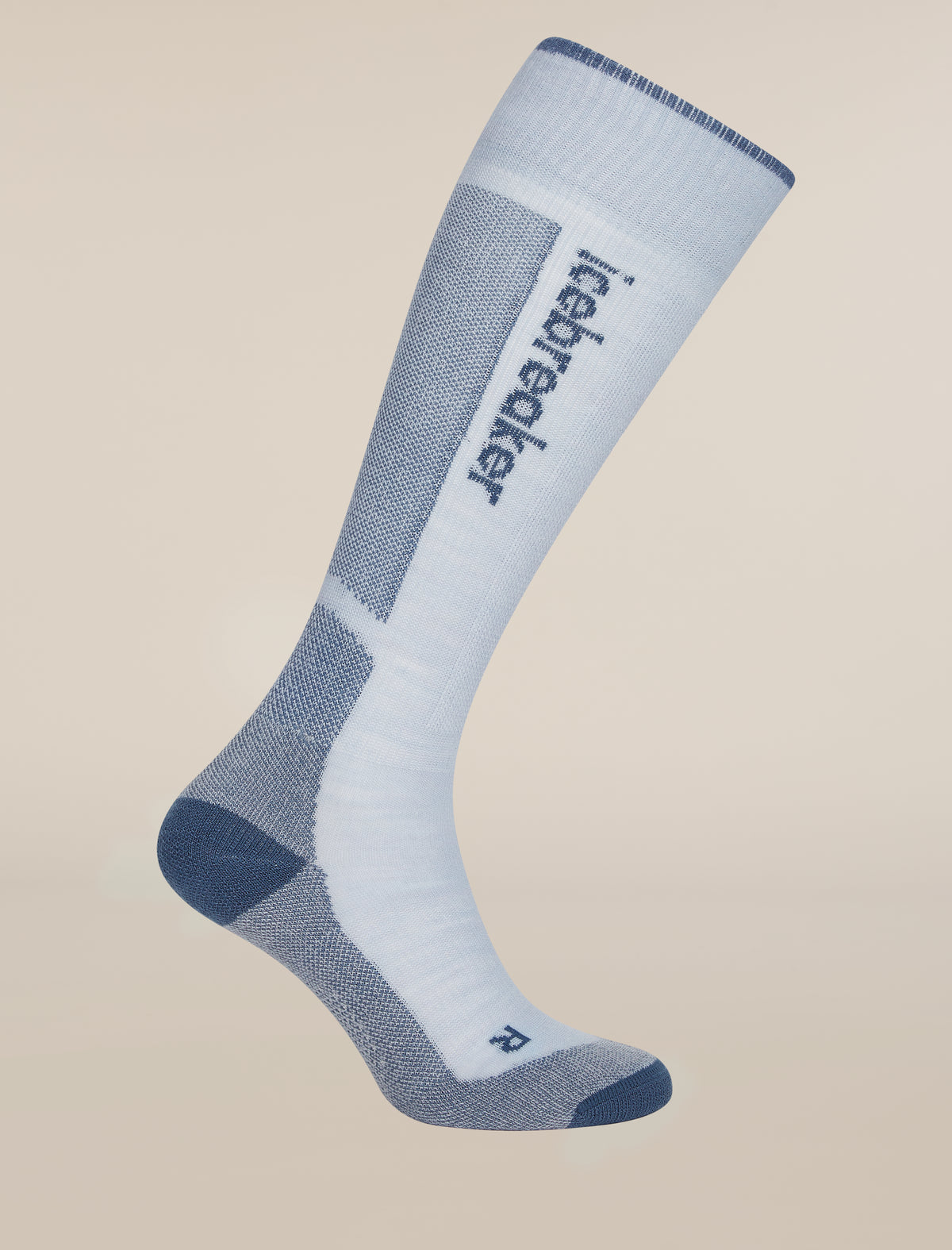 Women's Merino Blend Ski+ Light Over The Calf Socks Zinc Blue/Dawn/Snow - 3