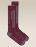 Women's Merino Blend Ski+ Light Over The Calf Socks Dark Berry/Grey Plum/Zinc Blue - 1