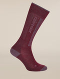 Women's Merino Blend Ski+ Light Over The Calf Socks Dark Berry/Grey Plum/Zinc Blue - 3