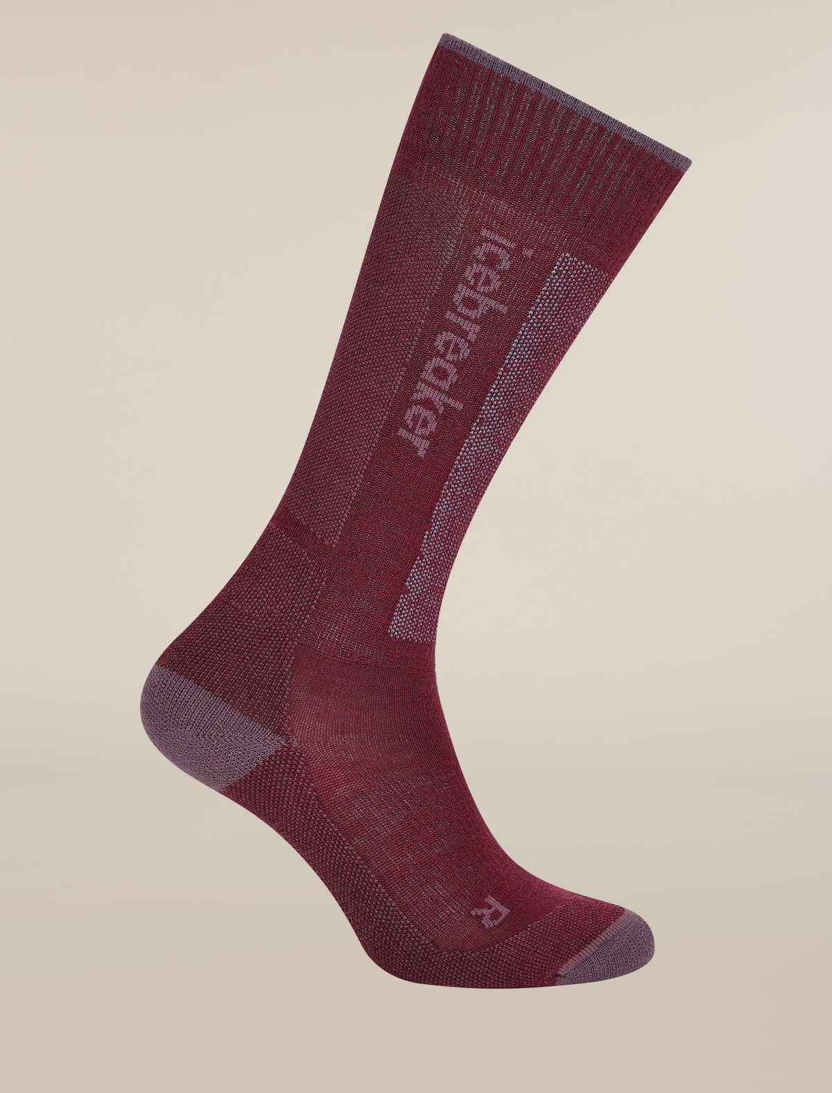 Women's Merino Blend Ski+ Light Over The Calf Socks Dark Berry/Grey Plum/Zinc Blue - 3