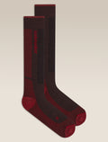 Men's Merino Blend Ski+ Light Over The Calf Socks Bittersweet/Port - 1