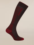 Men's Merino Blend Ski+ Light Over The Calf Socks Bittersweet/Port - 3