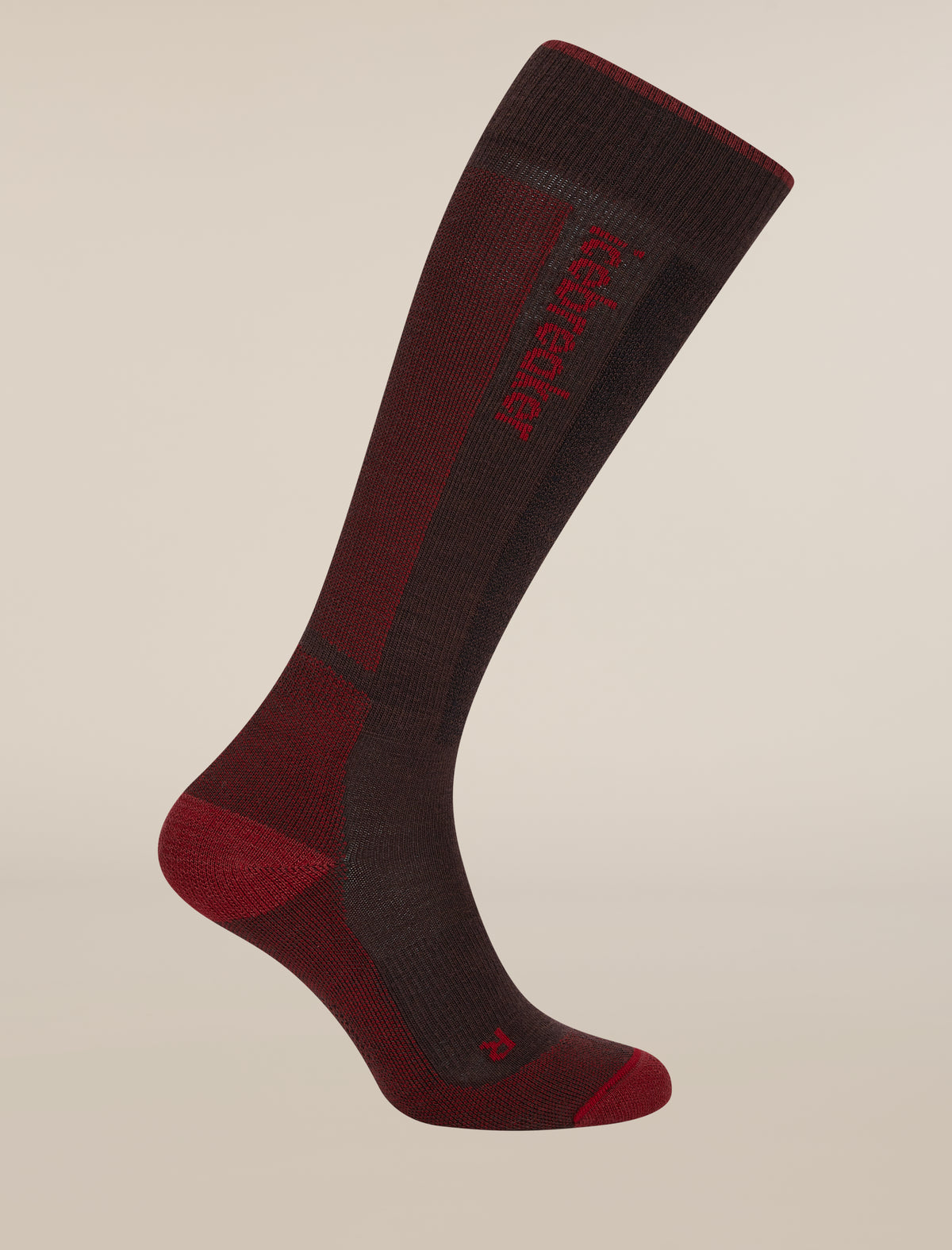 Men's Merino Blend Ski+ Light Over The Calf Socks Bittersweet/Port - 3