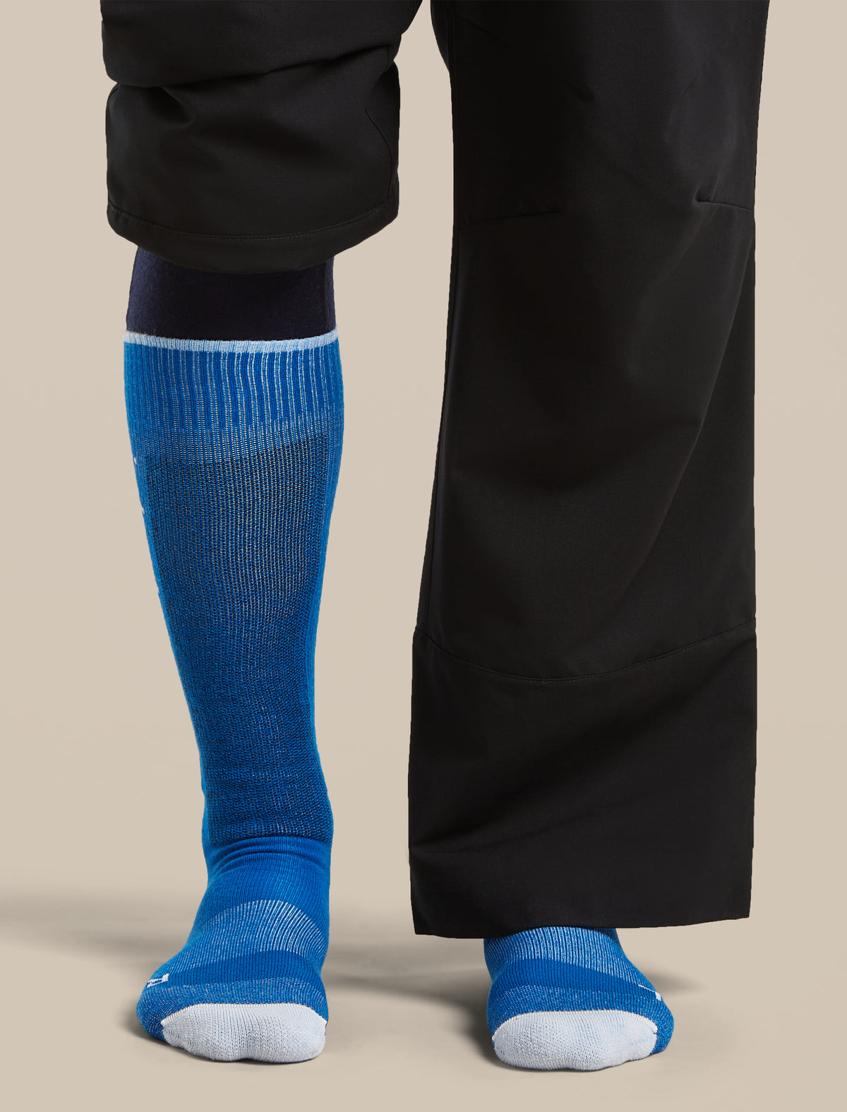Men's Merino Blend Ski+ Light Over The Calf Socks Lazurite/Snow - 2