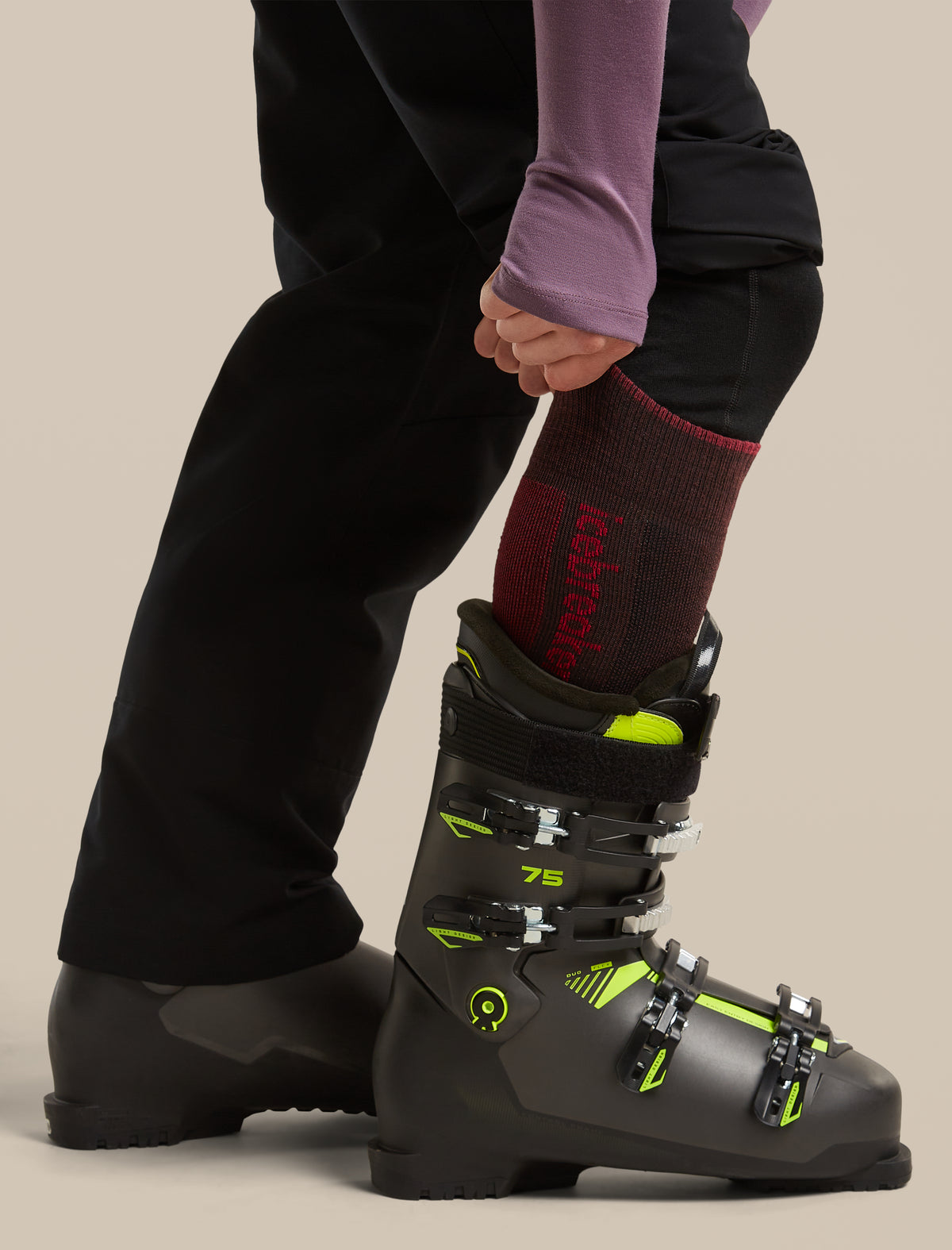 Men's Merino Blend Ski+ Medium Over The Calf Socks Bittersweet/Port - 4