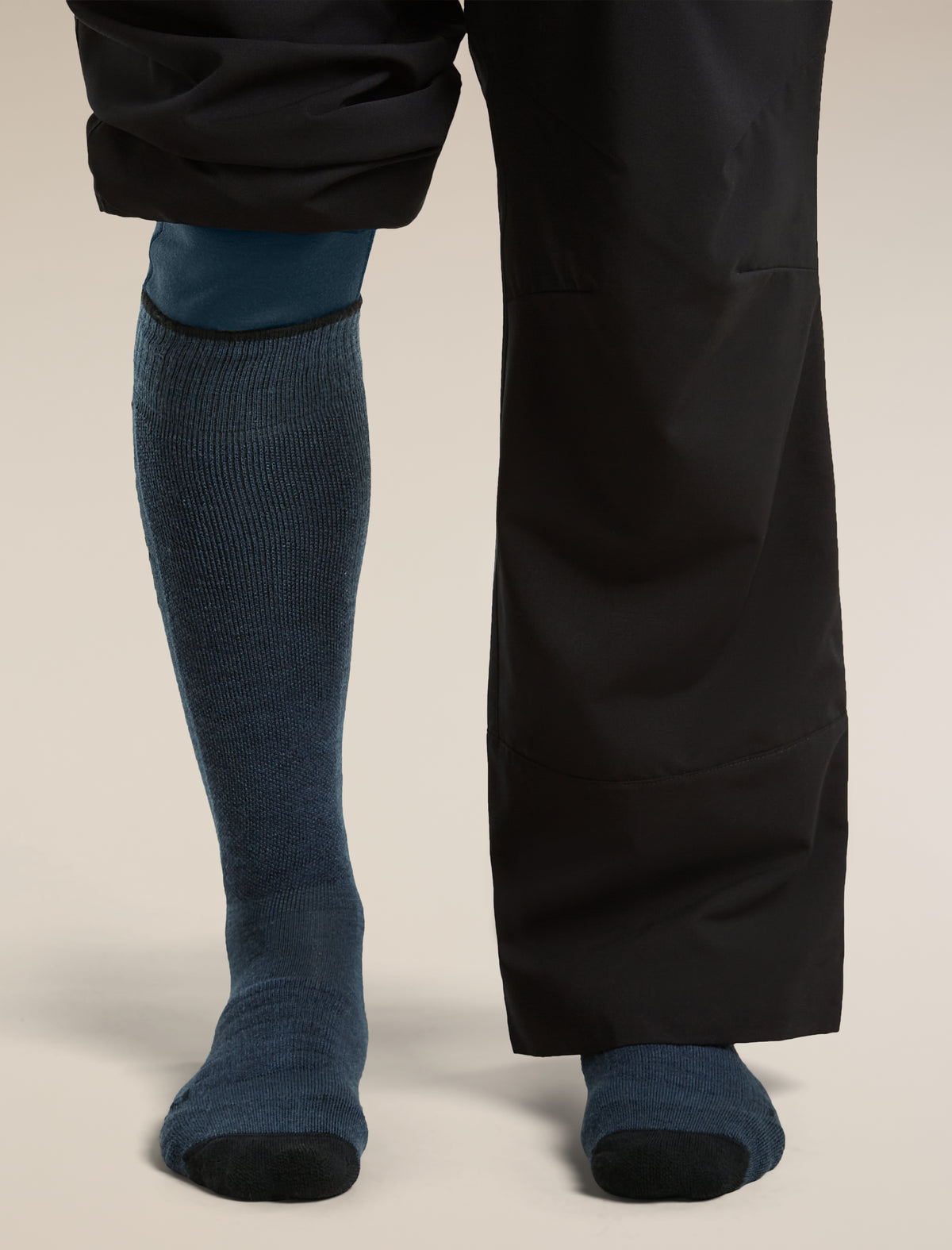 Men's Merino Blend Ski+ Medium Over The Calf Socks Abyss/Black - 2