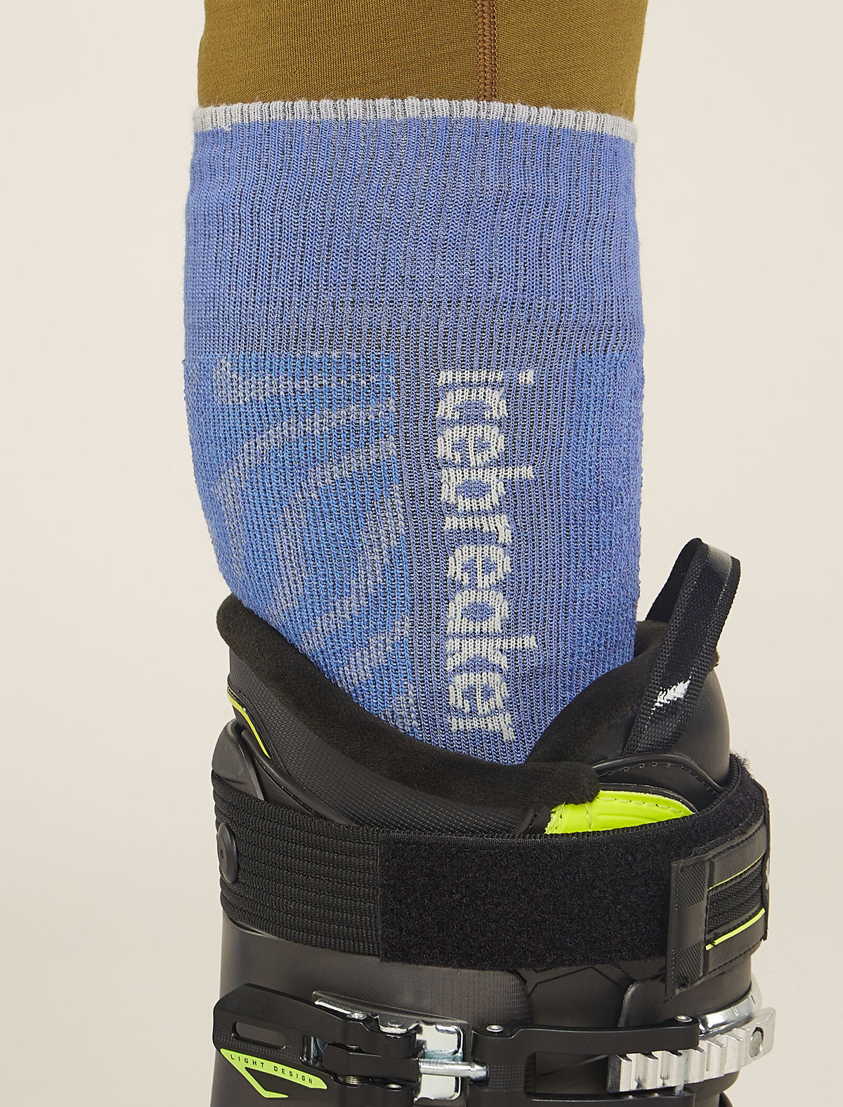 Men's Merino Blend Ski+ Medium Over The Calf Mountain Contour Socks Brillant/Ether - 1