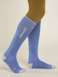 Men's Merino Blend Ski+ Medium Over The Calf Mountain Contour Socks Brillant/Ether - 2