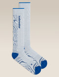 Men's Merino Blend Ski+ Medium Over The Calf Socks Mountain Contour Zinc Blue/Lazurite - 1