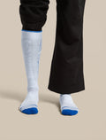 Men's Merino Blend Ski+ Medium Over The Calf Socks Mountain Contour Zinc Blue/Lazurite - 2
