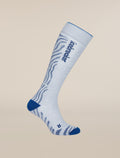 Men's Merino Blend Ski+ Medium Over The Calf Socks Mountain Contour Zinc Blue/Lazurite - 3
