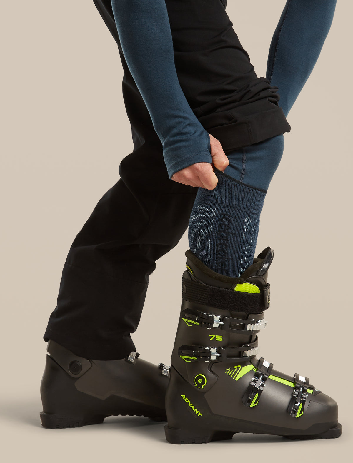 Men's Merino Blend Ski+ Medium Over The Calf Socks Mountain Contour Abyss/Black/Snow - 4