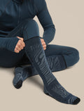 Men's Merino Blend Ski+ Medium Over The Calf Socks Mountain Contour Abyss/Black/Snow - 5