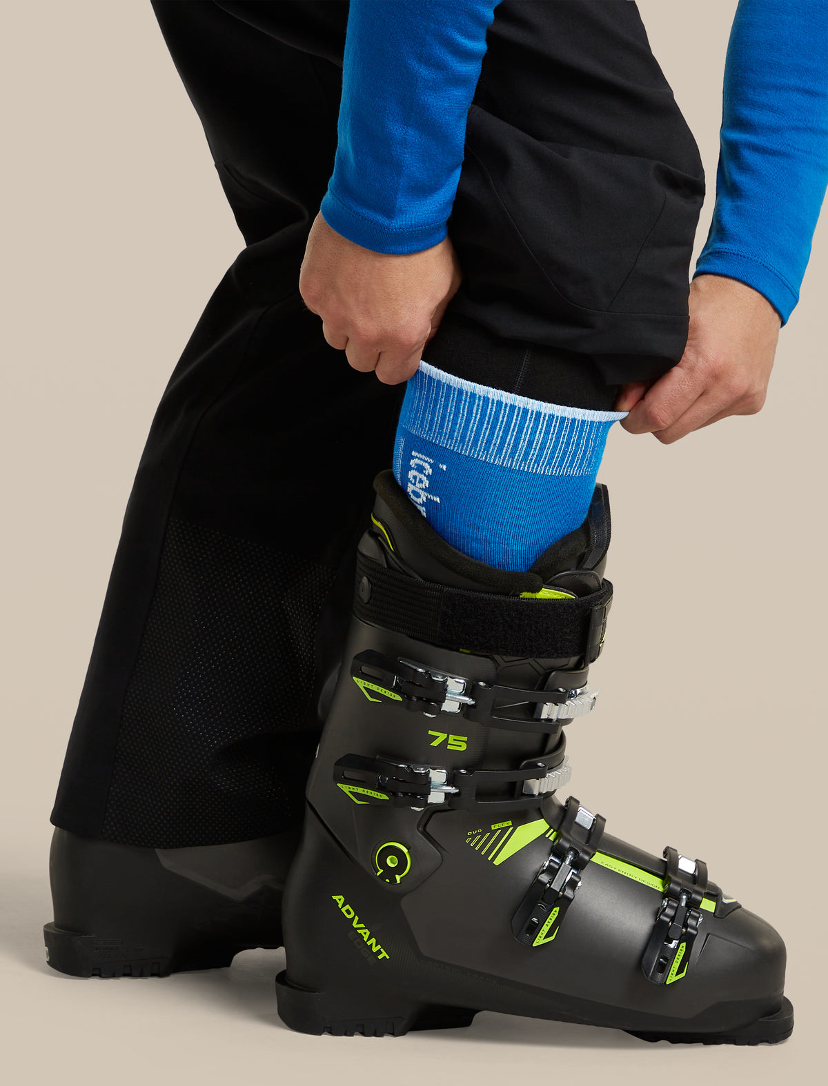 Men's Merino Blend Ski+ Ultralight Over The Calf Socks Lazurite/Snow - 4
