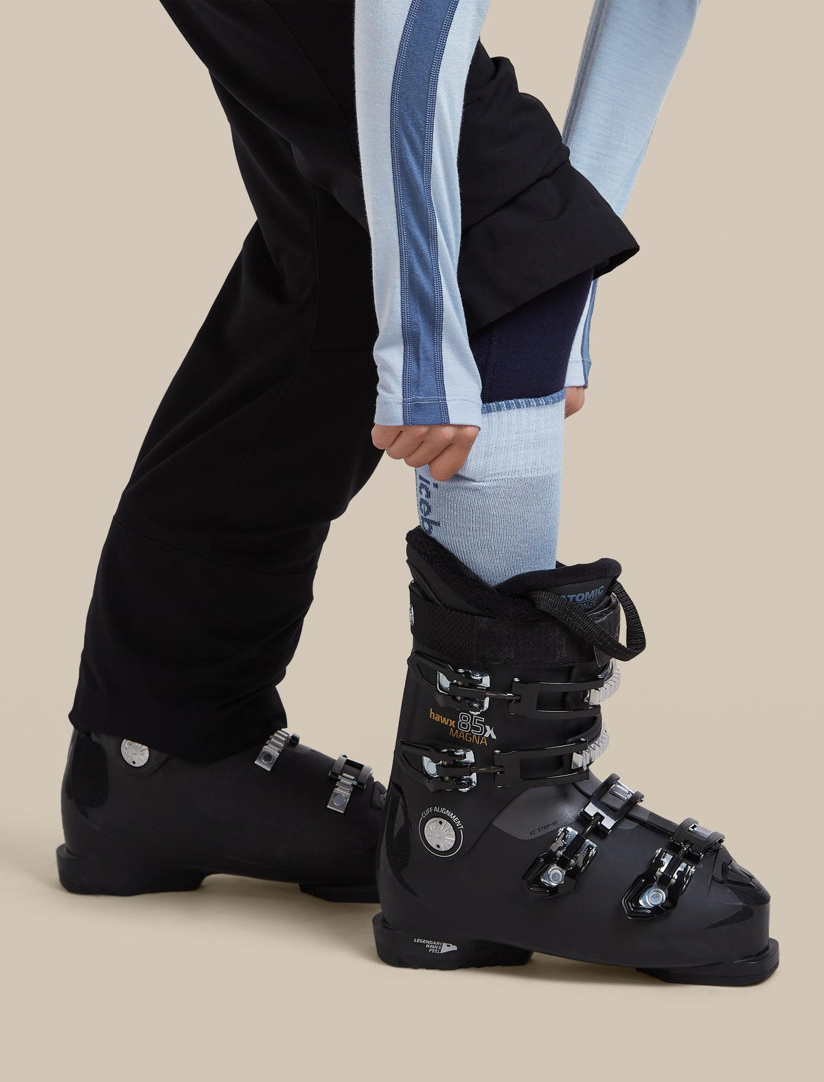 Women's Merino Blend Ski+ Ultralight Over The Calf Socks Zinc Blue/Dawn - 4