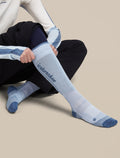 Women's Merino Blend Ski+ Ultralight Over The Calf Socks Zinc Blue/Dawn - 5