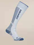 Women's Merino Blend Ski+ Ultralight Over The Calf Socks Zinc Blue/Dawn - 3