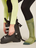 Women's Merino Ski+ Medium Over The Calf Socks Olive/Obsidian - 1