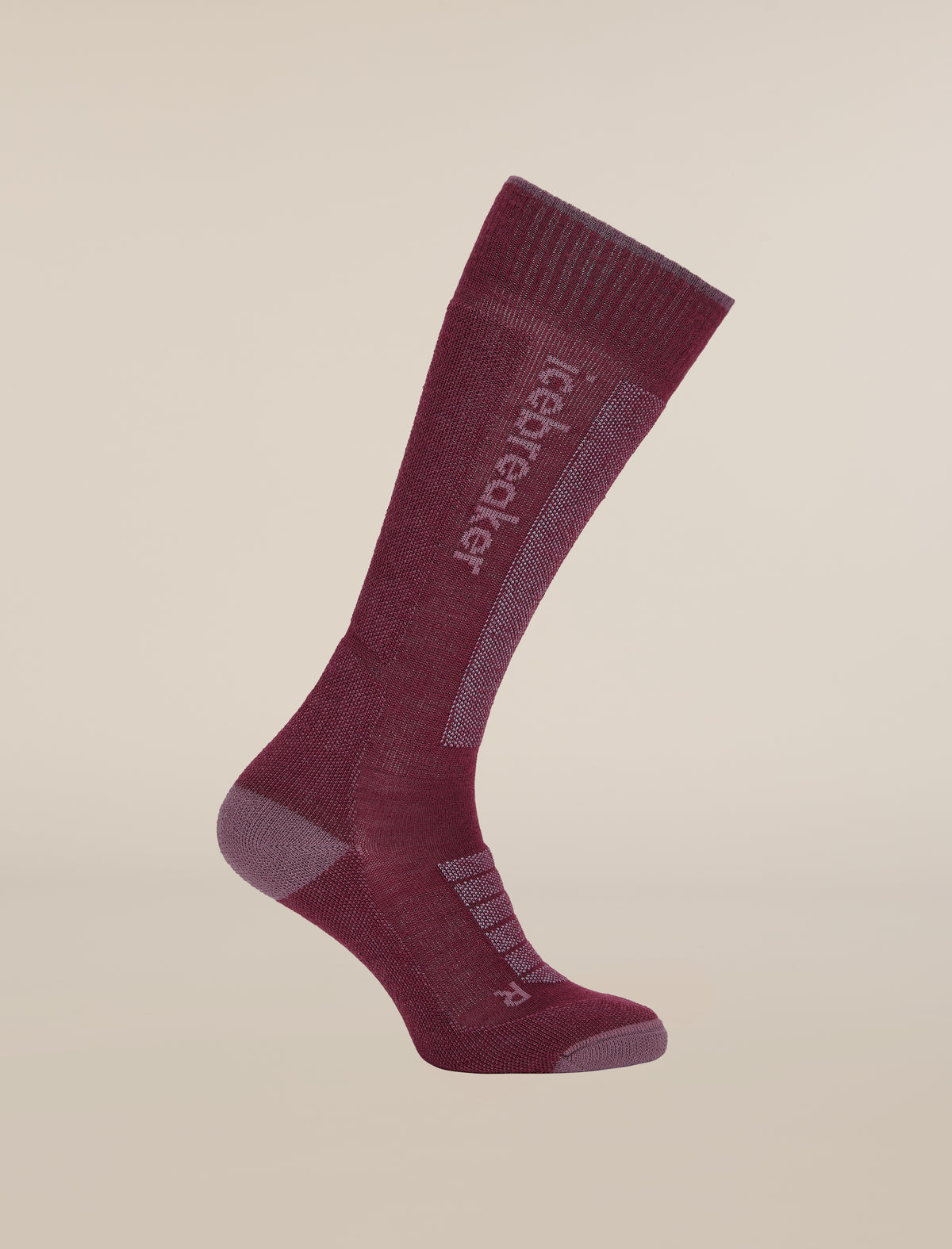 Women's Merino Blend Ski+ Medium Over The Calf Socks Dark Berry/Grey Plum/Zinc Blue - 3