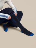 Women's Merino Blend Ski+ Medium Over The Calf Socks Mountain Contour Midnight Navy/Lazurite/Black - 5