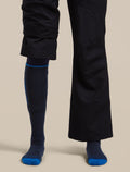 Women's Merino Blend Ski+ Medium Over The Calf Socks Mountain Contour Midnight Navy/Lazurite/Black - 2