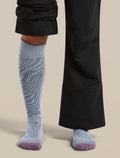 Women's Merino Blend Ski+ Medium Over The Calf Socks Mountain Contour Zinc Blue/Grey Plum/Dawn - 2