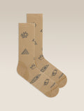Men's Merino Lifestyle Ultralight Crew Camp Essentials Socks Cumin/Obsidian - 1