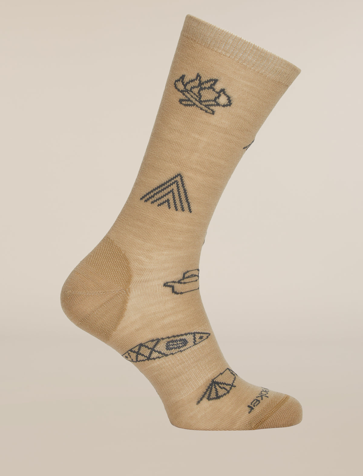 Men's Merino Lifestyle Ultralight Crew Camp Essentials Socks Cumin/Obsidian - 3
