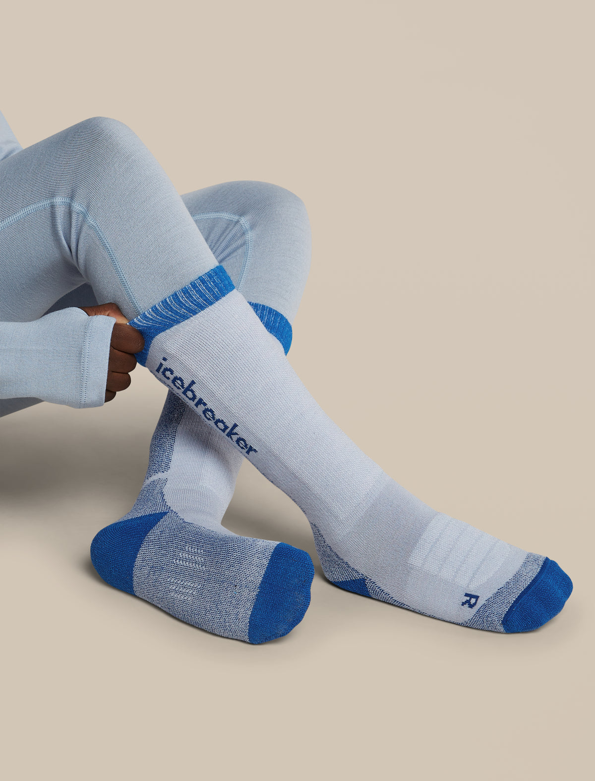 Kids' Merino Blend Ski+ Medium Over The Calf Socks Zinc Blue/Lazurite - 8