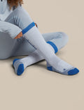 Kids' Merino Blend Ski+ Medium Over The Calf Socks Zinc Blue/Lazurite - 6