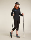 Women's Merino 200 Oasis Long Sleeve Crewe Mountain Pulse Thermal Top Black - 4