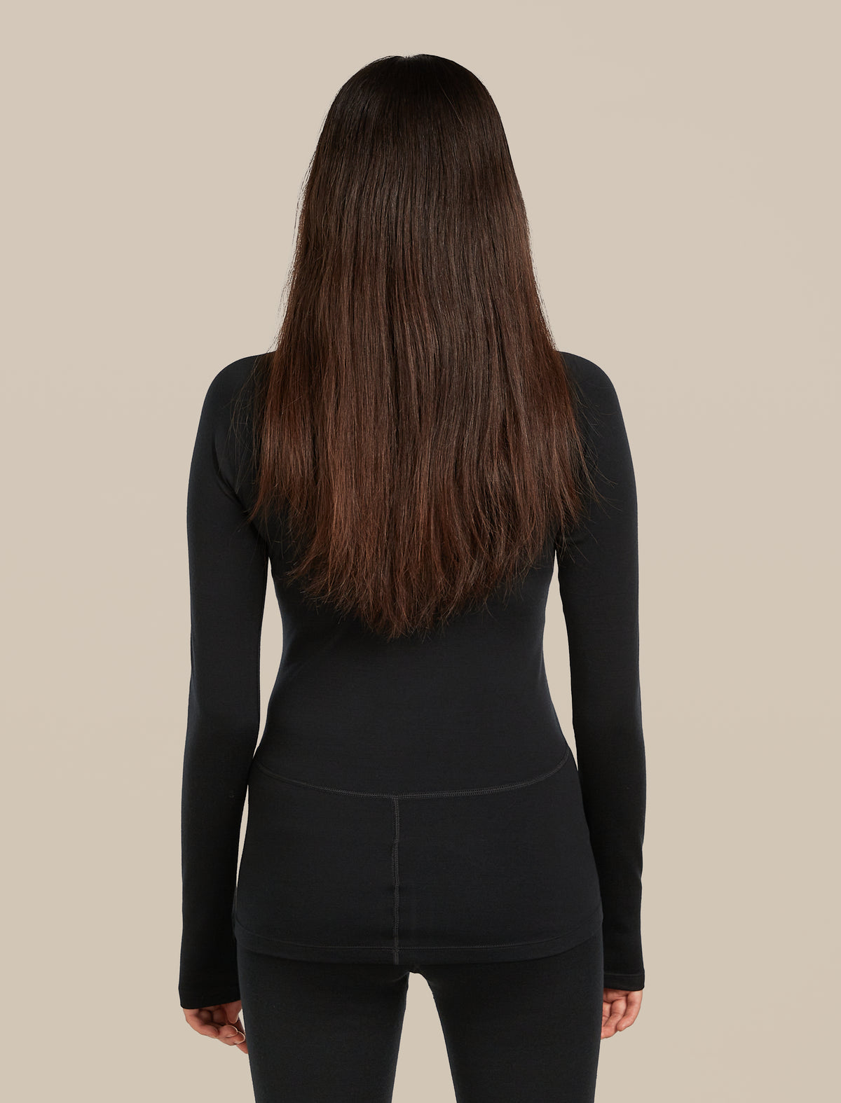 Women's 300 MerinoFine™ Polar Long Sleeve Roll Neck Thermal Top Black - 2