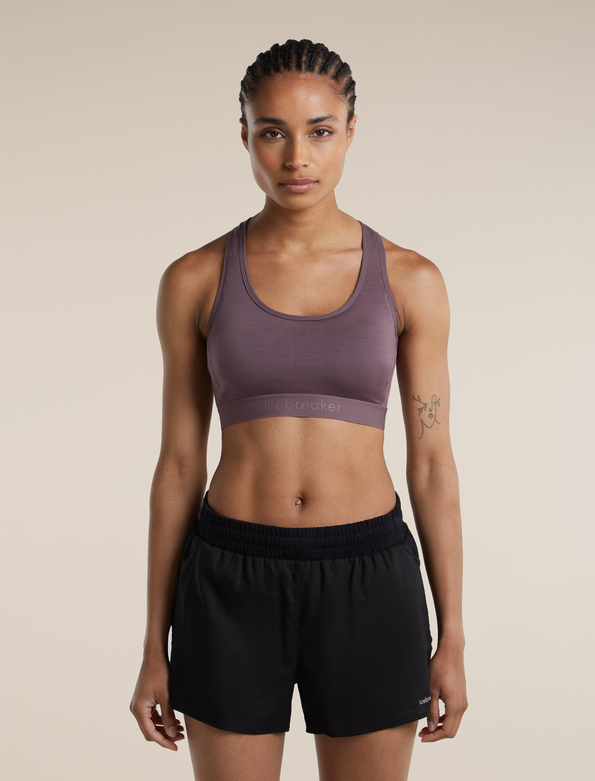 Women's Merino Blend 125 ZoneKnit™ Racerback Bra Grey Plum - 1