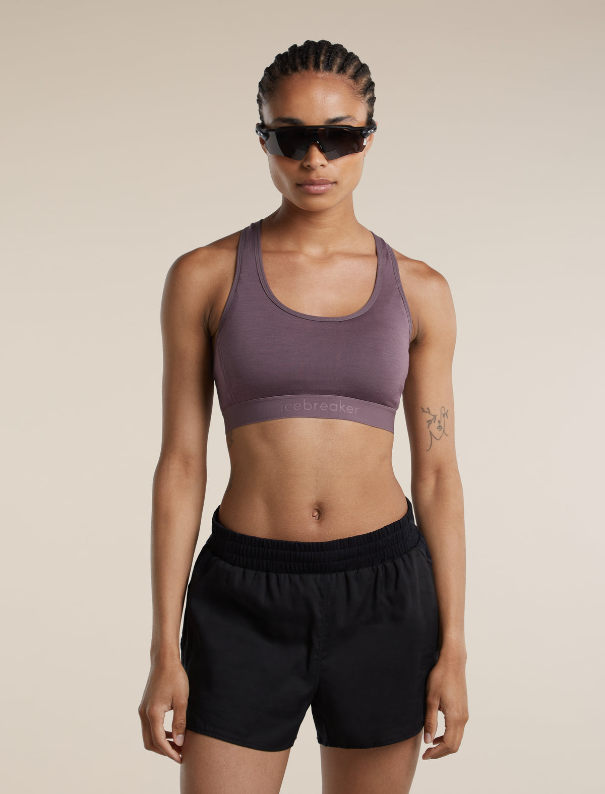 Women's Merino Blend 125 ZoneKnit™ Racerback Bra Grey Plum - 7