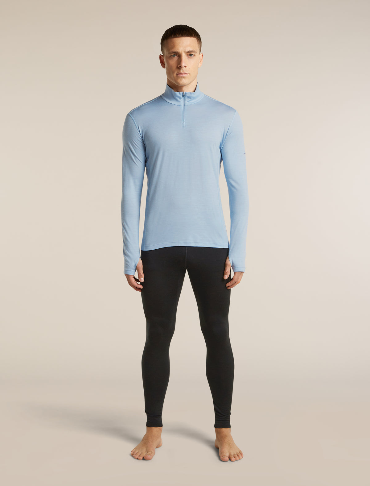 Men's 200 MerinoFine™ Ace Long Sleeve Thermal Half Zip Zinc Blue - 3