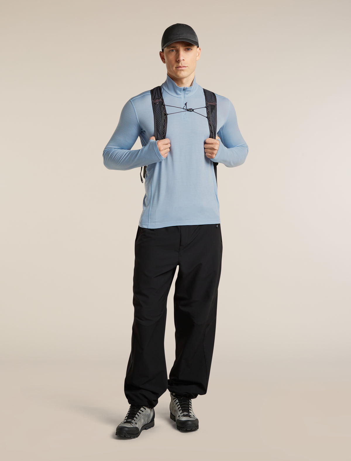 Men's 200 MerinoFine™ Ace Long Sleeve Thermal Half Zip Zinc Blue - 4