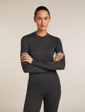 Women's 200 MerinoFine™ Ace Long Sleeve Mock Neck Thermal Top Jet Heather - 1