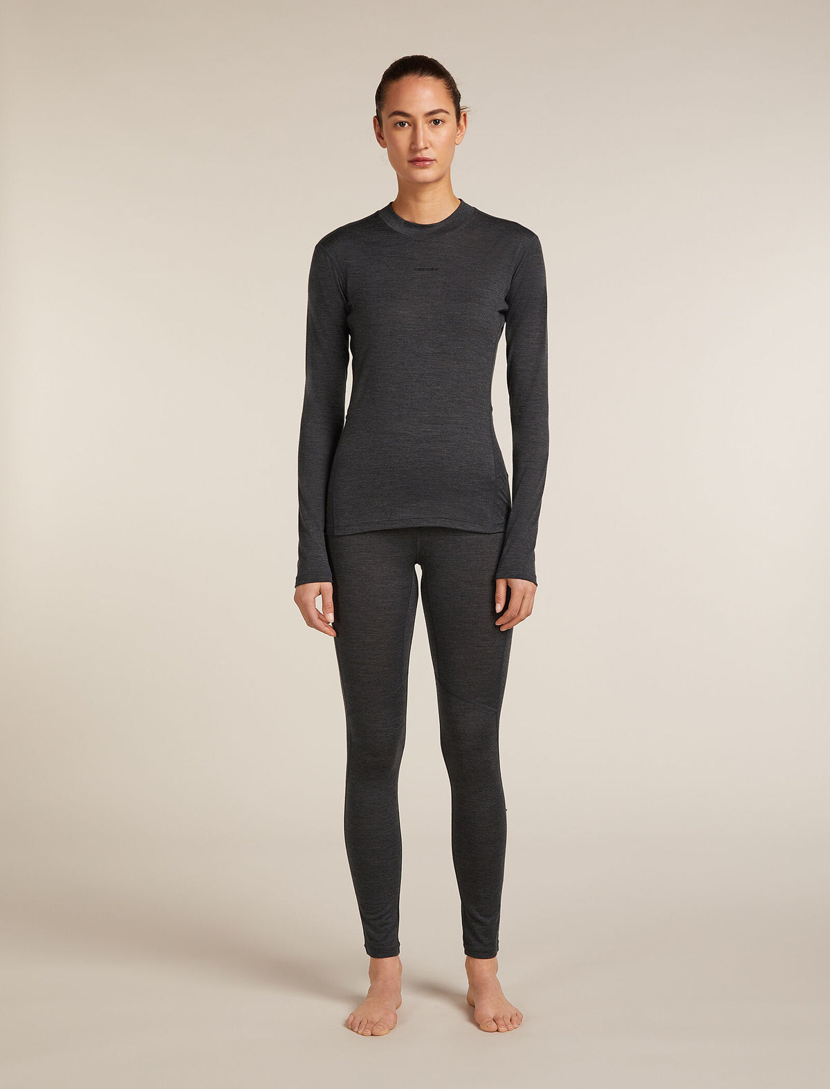 Women's 200 MerinoFine™ Ace Long Sleeve Mock Neck Thermal Top Jet Heather - 3